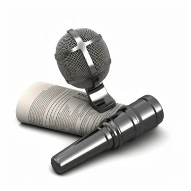 clipart style icon microphone interview news paper