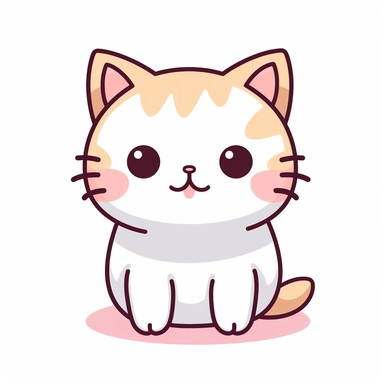 cute and kawaii cat clipart icon white background no text