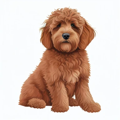 cute Labradoodle Dog clipart 8k