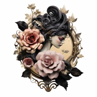 Rosa Moyesli Clipart Card Making, Mixed Media, Craft, black velvet, white background,