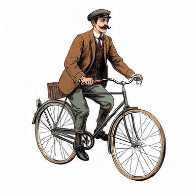 a man on a bicycle, clip art, white background