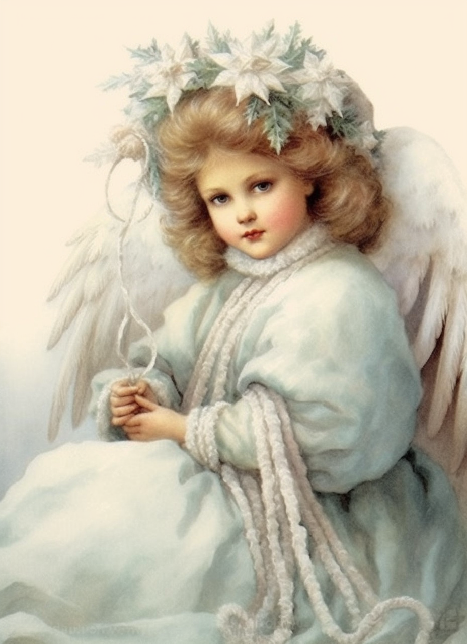 beautiful little Christmas angel , beautiful Christmas clipart, soft ...