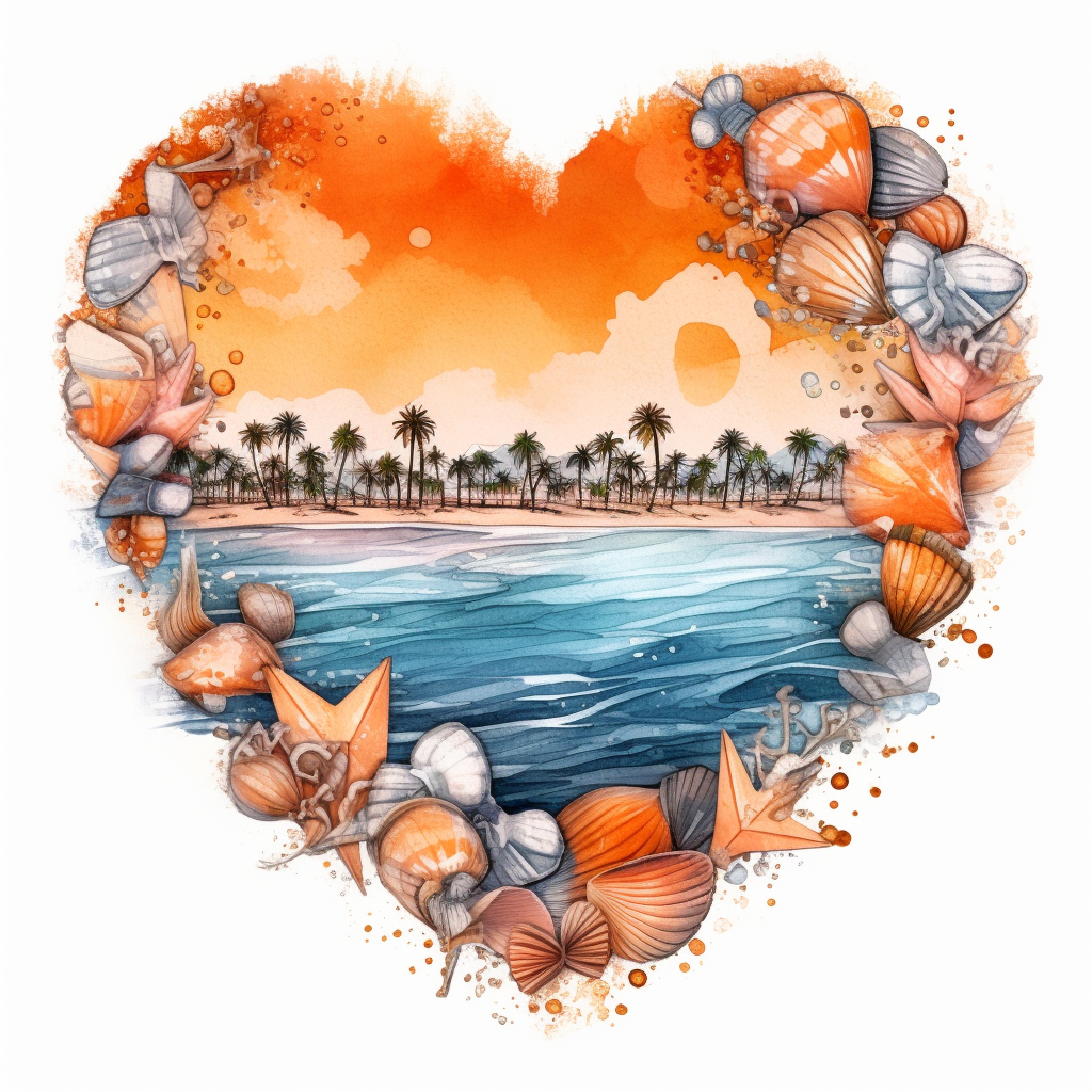 orange heart cliparts