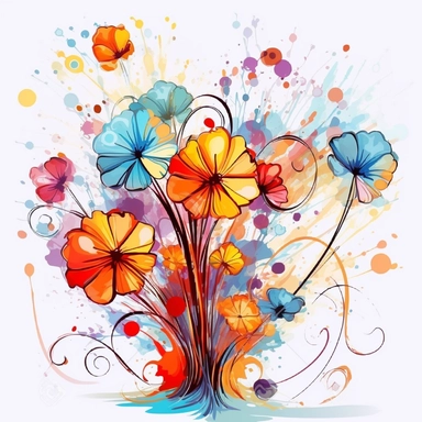 abstract flowers clip art