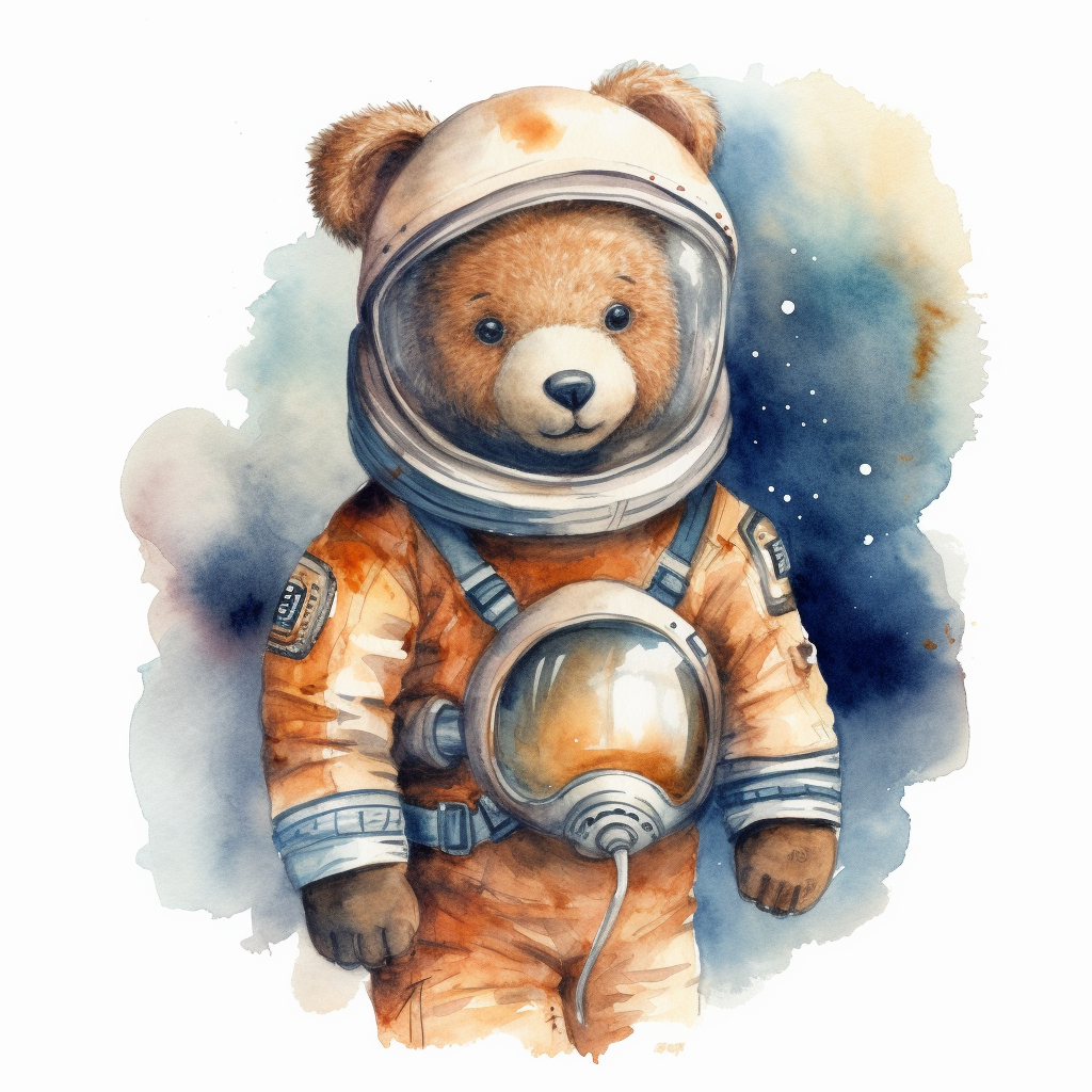astronaut bear cliparts