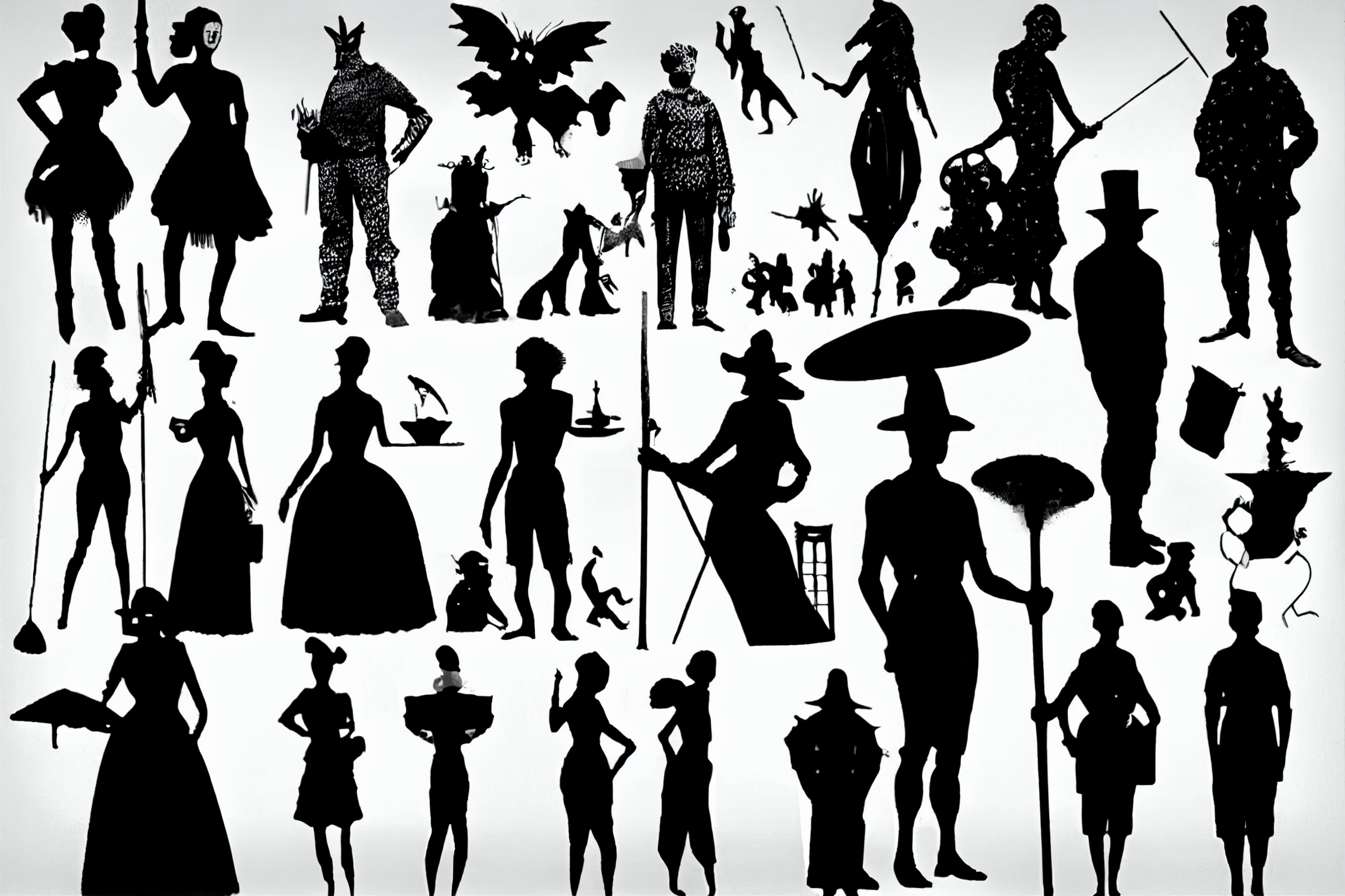 devil silhouette cliparts