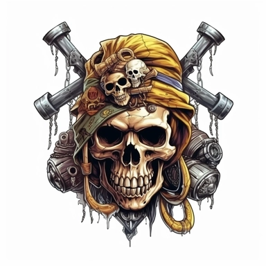 Jolly Roger: Embrace the Pirate Spirit, isolated on a white background, clipart, highly detailed