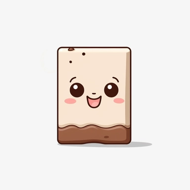 kawaii, single chocolate bar clipart, white background, svg, eps