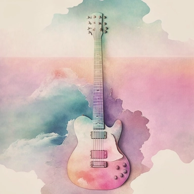 soft, muted tones reminiscent of cotton candy skies. Picture objects like guitars, records, or hearts bathed in a dreamy pastel glow. Incorporate watercolor textures or gradients to give the clipart a soft and ethereal feel