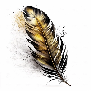 American goldfinch feather feather clipart, isolated, white background