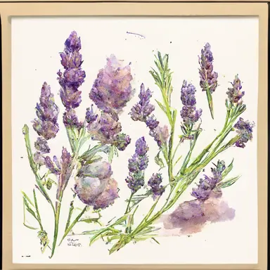 watercolor lavender bushel isolated clipart
