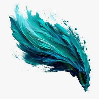 brush stroke, turquoise oil paint, clipart, transparent background