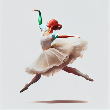 ballet dancer, pixar style, clipart, white background
