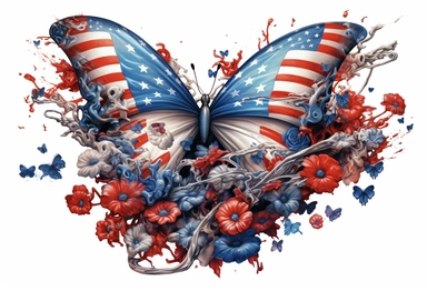 patriotic butterfly customizable flag and butterflies clipart, in the style of brent heighton, carrie ann baade, daz3d, floral explosions, realistic hyperrealism, barbizon school, Very detailed icon of an anchor on white background, emotional storytelling