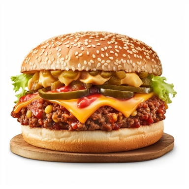chilli cheese burger, clipart, isolated image