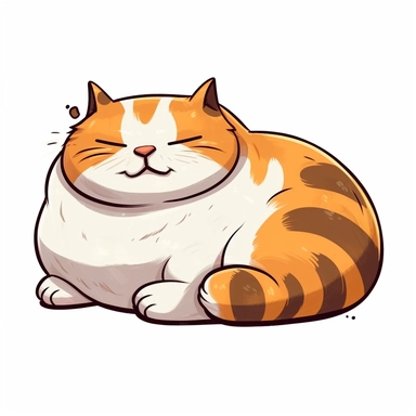 cute fat cat cartoon sleeping clipart