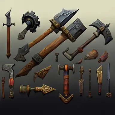 a chisel tool, clipart style, world of warcraft equipment style