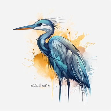 vector art, logo design, Great Blue Heron drawing, Great Blue Heron clipart, transparent background, 4k quality, flawless drawing , Alebrije, abstract, Illustrators, by Sabbas Apterus