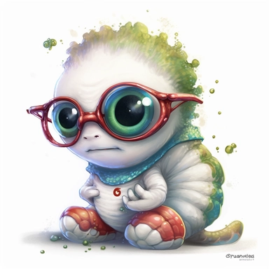 kawaii adorable fantasy baby worm wearing cute glasses, nursery art, clipart image, line art image, white background, inspired by yoshitaka amano art, very detailed, 8k