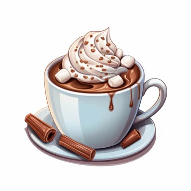 hot chocolate clipart, white background