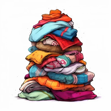 cartoon, clipart, stock photography, white background, vector, a pile of folded laundry, neat and tidy