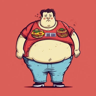 clipart of morbidly obese man