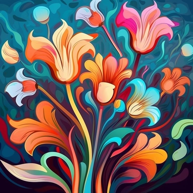 abstract flowers clip art
