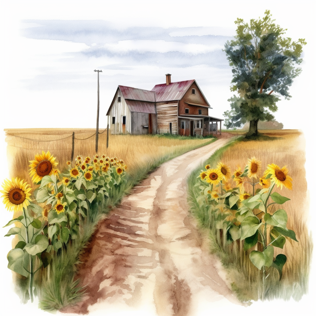 country sunflower cliparts