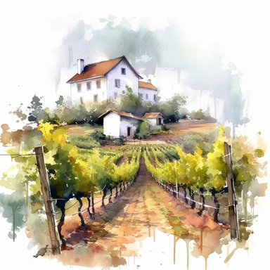 wineyard farm landspace clipart style,white background, High Quality clipart, no writting background, 4k, no writting, by Willem Haenraets