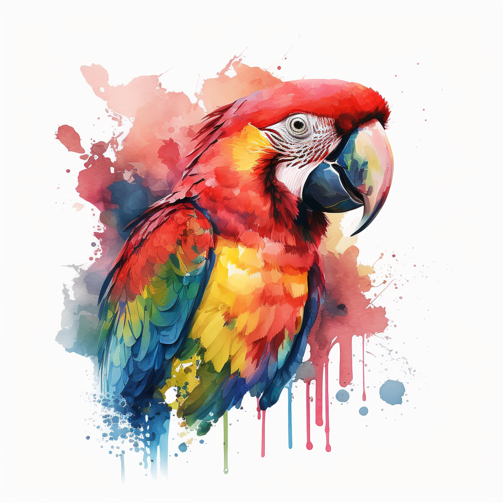 flying parrot clipart