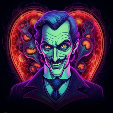 dracula, glowing eyes, valentine's, clipart, glow in the dark, neon, uhd, vivid, colorful, highly detailed