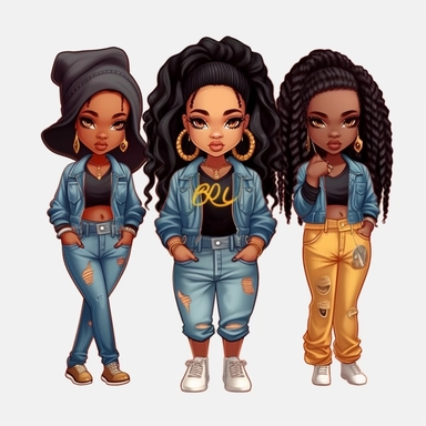 Hip Hop girls, Chibi Dolls Beautiful Dread Loc Black Girl Magic Melanin Black Woman PNG image 1 Beautiful Dread Loc Black Girl Magic Melanin Black Woman PNG image 1 Beautiful Dread Loc Black Girl Magic Melanin Black Woman PNG image Beautiful Dread Loc Black Girl Magic Melanin Black Woman PNG Afro Fashion girl African American clipart, no watermark, Full-Body Shot - Head-to-toe view, like full- shot angle