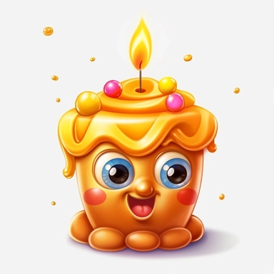 Clipart cartoon candle for first birthday