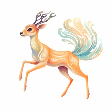 cute gazelle fawn, prancing and leaping with boundless energy, its joy infectious, soft pastel colors, clipart, on a white background