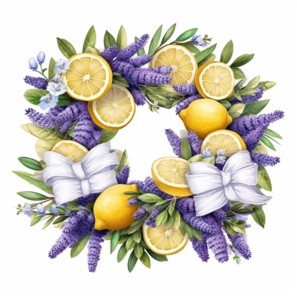 lavender wreath cliparts