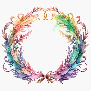 watercolor clipart ribbon crest frame
