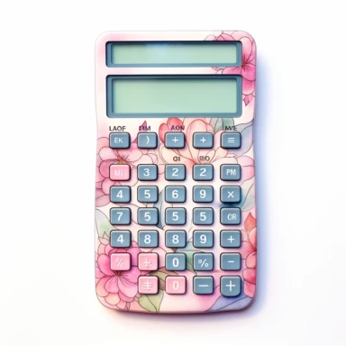 Watercolor Clipart, A Scientific calculator , girly,pink themed , Back to school,single object, highly detailed, hand drawn watercolor illustration ,png transparent background, white background for removing background - - no text shadow font watermark