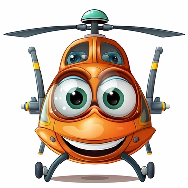 clipart helicopter smiling with eyes cartoon on white background
