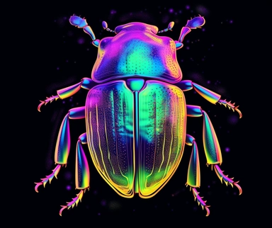 color beetle art | the free clipart library, in the style of neon impressionism, close-up, lith printing, low resolution, bugcore, illustrative pen and ink, kombuchapunk