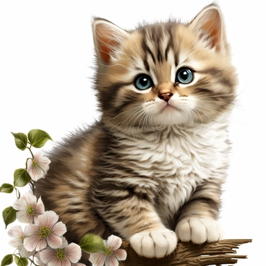 Cute Kitten Clipart for creating cards, flyers
