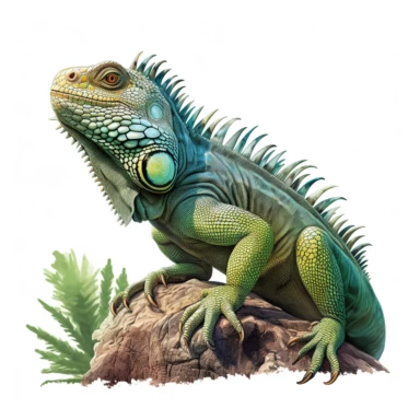 a single clipart image png graphic of a Hyper Realistic Clipart Zoo Animals Iguana Illustration