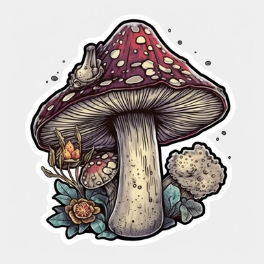 Mystical mushroom Witchy Boho mushroom Mushroom clipart, Esoteric art, Forest plants. sticker