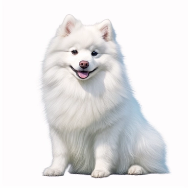 American Eskimo Dog, clipart, sitting, cute, no background, high resolution