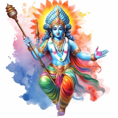 indian, god clipart, lord vishnu clipart,spray paint art, blank background