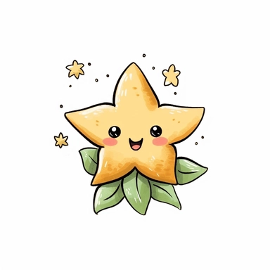 Vector Clipart, star spring Clipart, hand drawn, Single Design, 8k, cute, white background