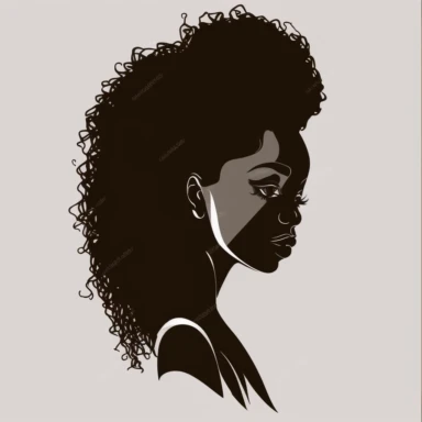 Black Woman silhouette, Afro female, hairstyle, cartoon, vector, sharp focus, super detailed, illustration, 16:9, v4, q2, 16k, High quality, clipart