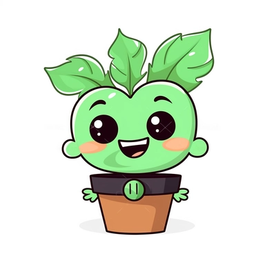happy cute Plant Attendant face, cartoon, clipart, mascot, isolated on white background