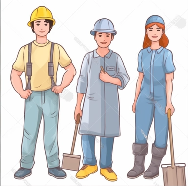 workers cartoon clipart png men and women workers png transparent png, in the style of pastel academia, light indigo and yellow, meticulous line work, opacity and translucency, english school, moche art, ironical