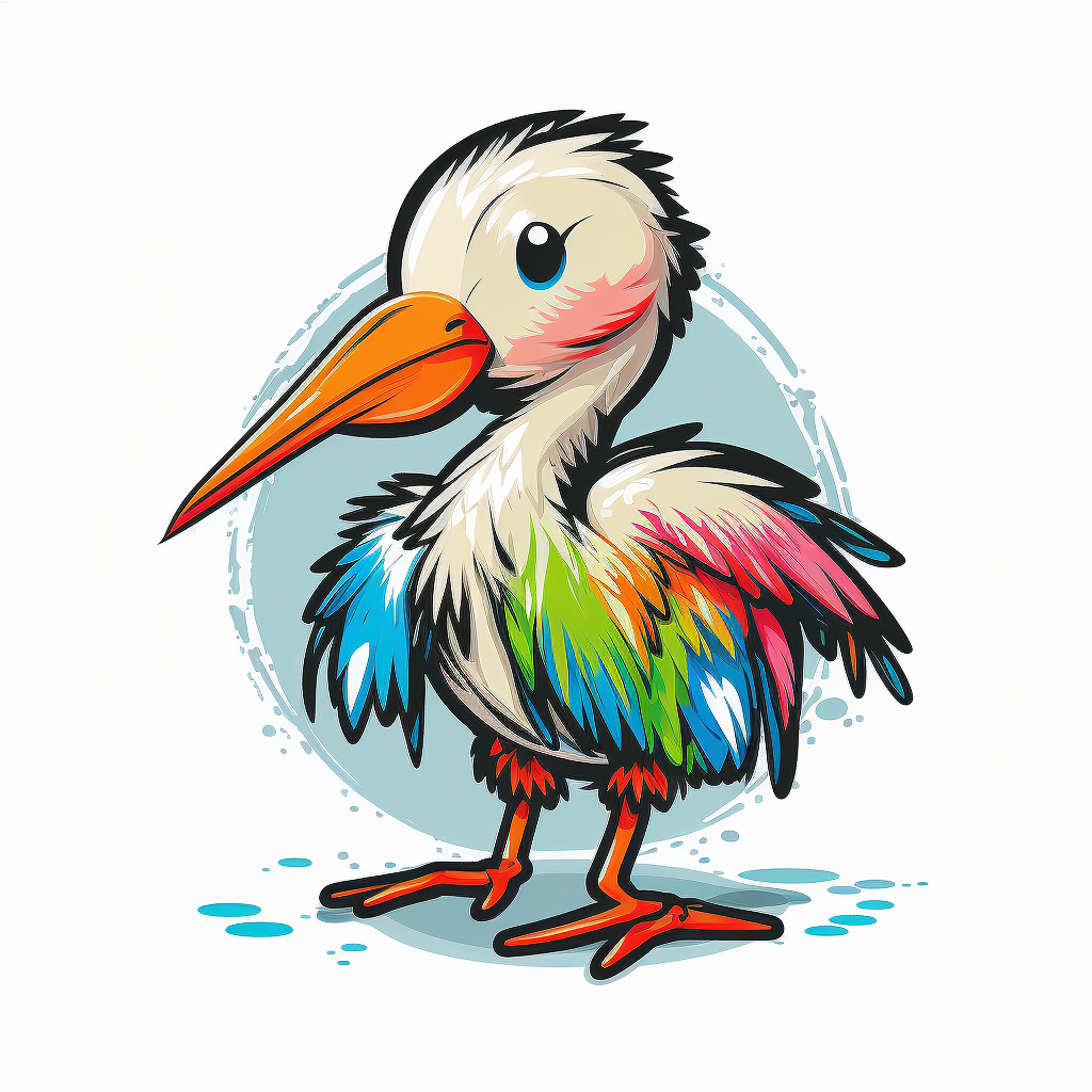 baby and stork clipart