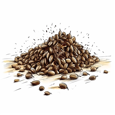 a pile of flixweed seeds clipart, sketch art, vector, white background